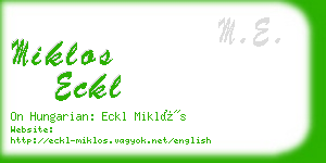 miklos eckl business card
